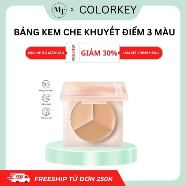 bảng kem che khuyết điểm 3 màu colorkey
